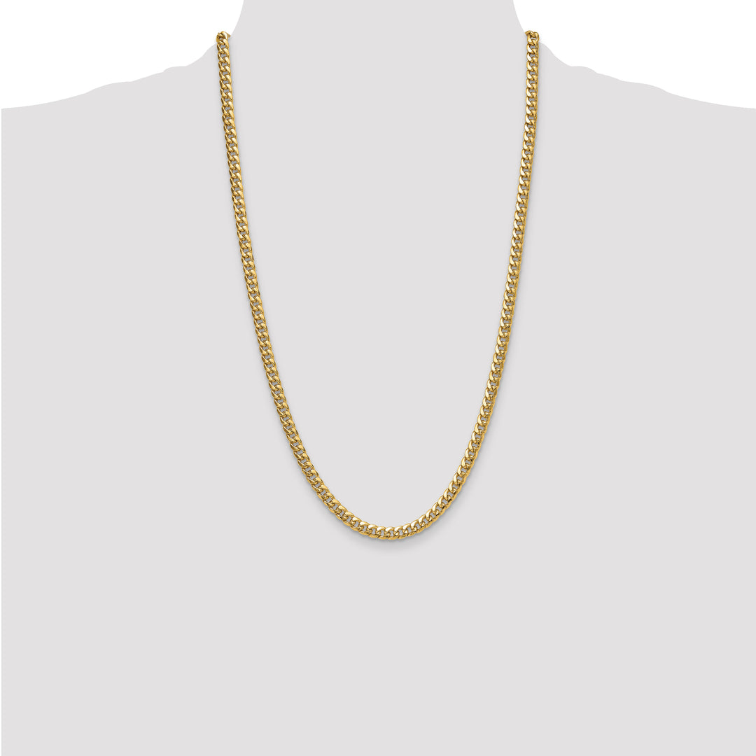 10K Yellow Gold 5.25mm Semi-Solid Miami Cuban Chain