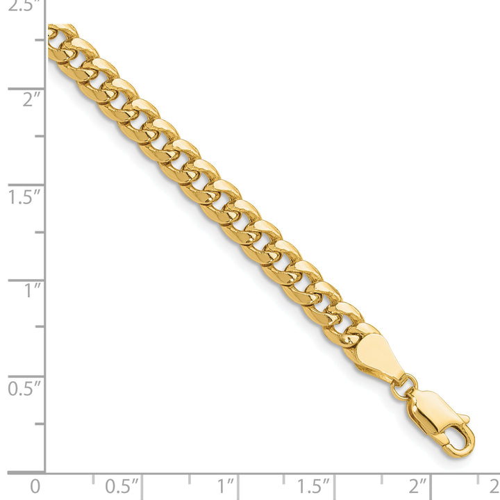 10K Yellow Gold 5.25mm Semi-Solid Miami Cuban Chain Anklet