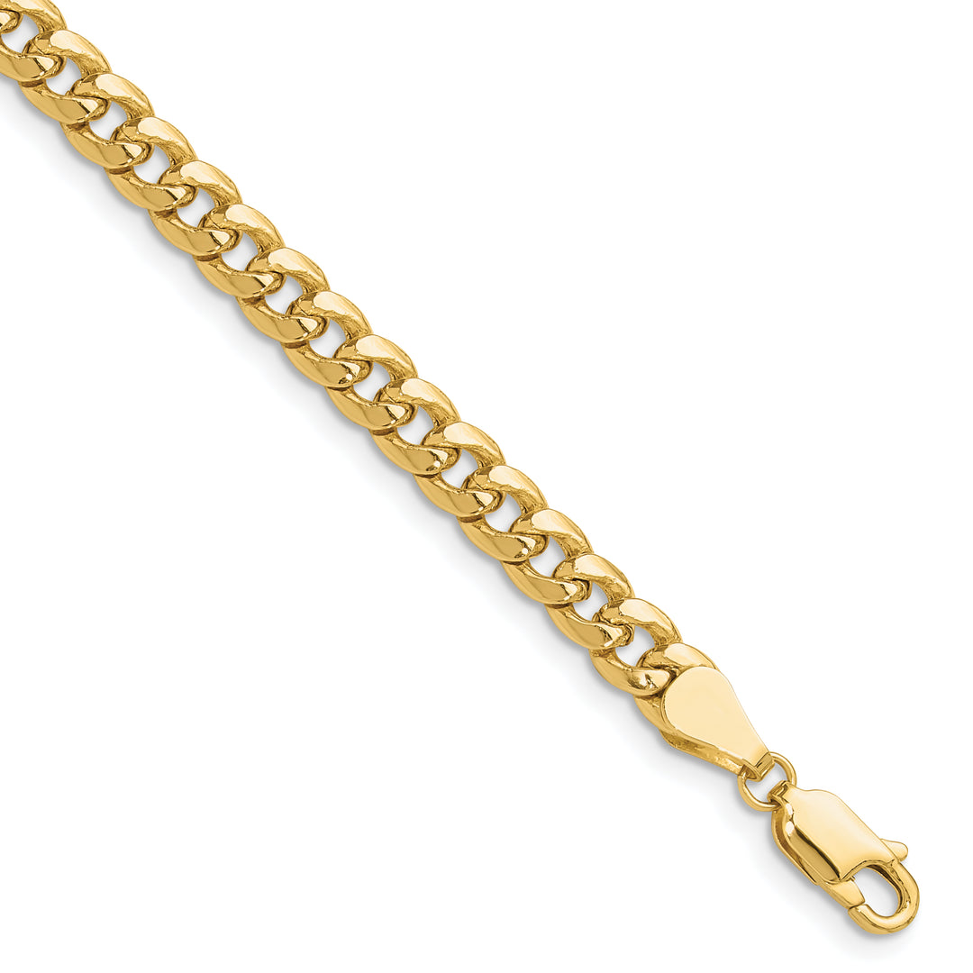 10K Yellow Gold 5.25mm Semi-Solid Miami Cuban Chain Bracelet