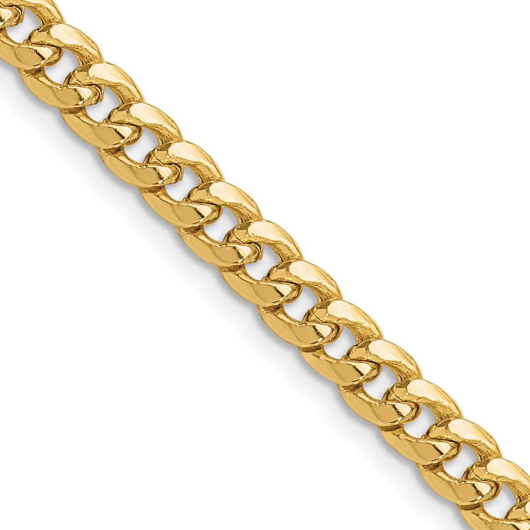 10K Yellow Gold 5.25mm Semi-Solid Miami Cuban Chain