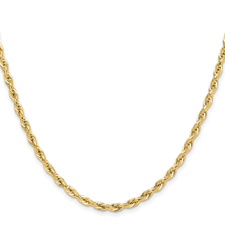 10K Yellow Gold 3.5mm Semi-Solid Rope Chain