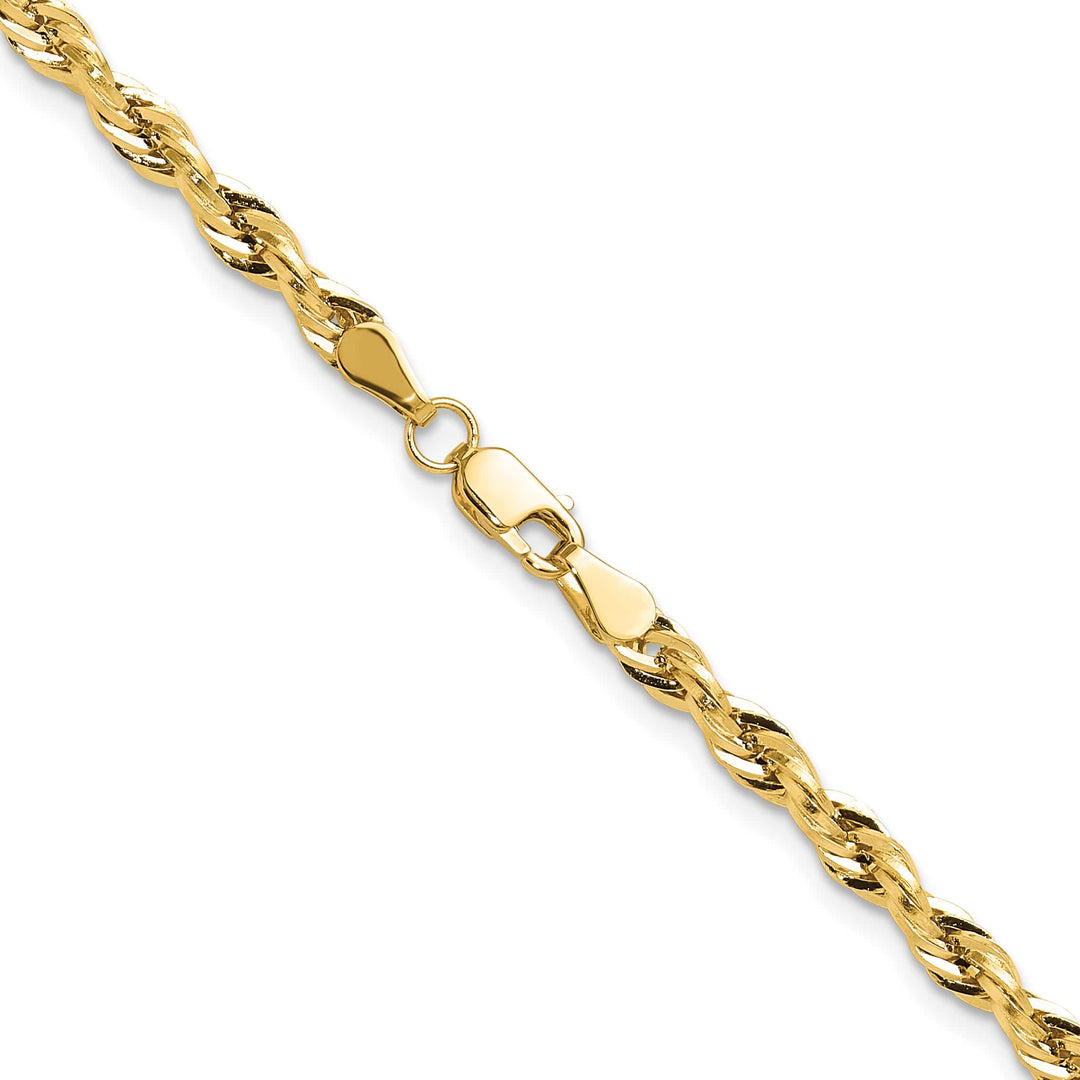 10K Yellow Gold 3.5mm Semi-Solid Rope Chain