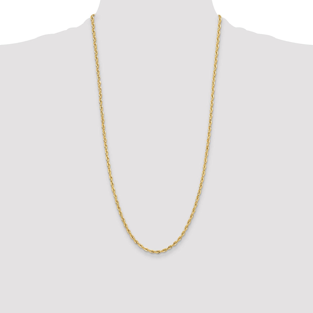 10K Yellow Gold 3.5mm Semi-Solid Rope Chain