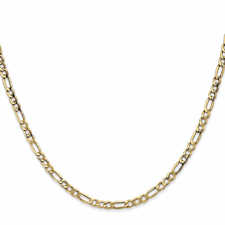 10K Yellow Gold 3.5mm Semi-Solid Figaro Chain