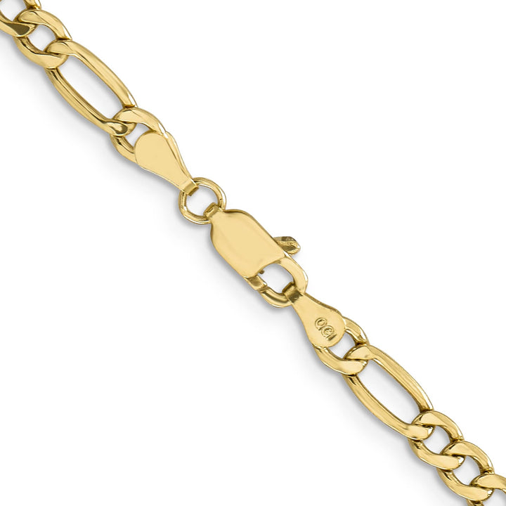 10K Yellow Gold 4.4mm Semi-Solid Figaro Chain