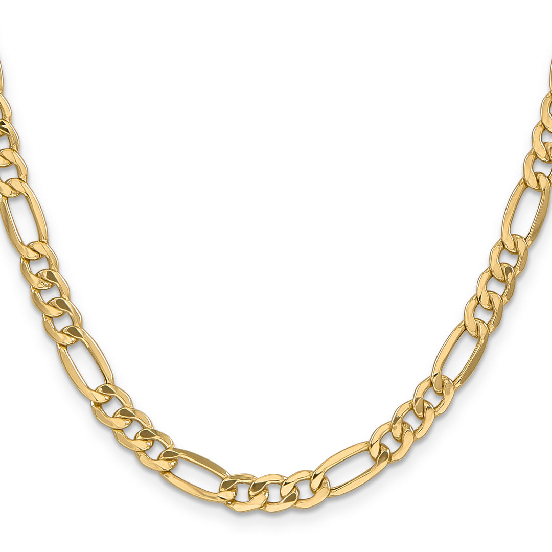 10K Yellow Gold 6.25mm Semi-Solid Figaro Chain