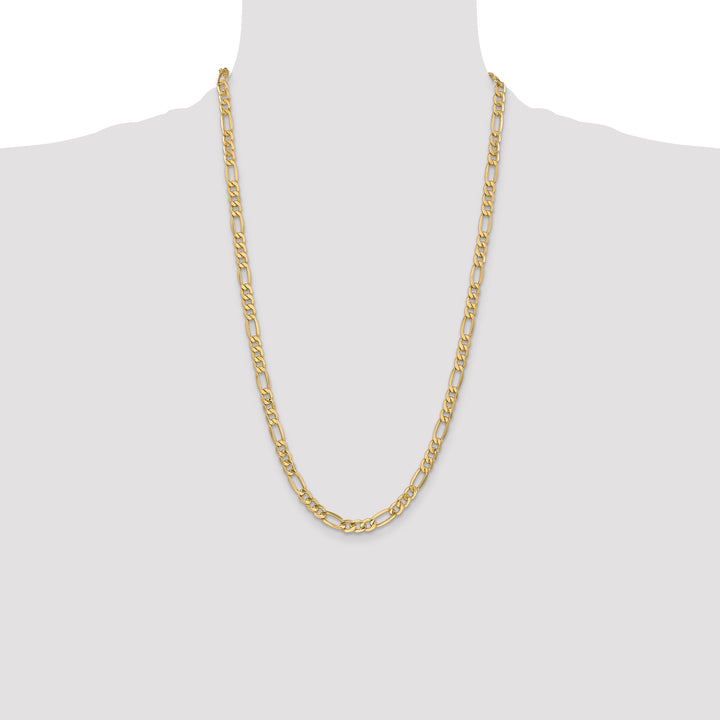 10K Yellow Gold 6.25mm Semi-Solid Figaro Chain