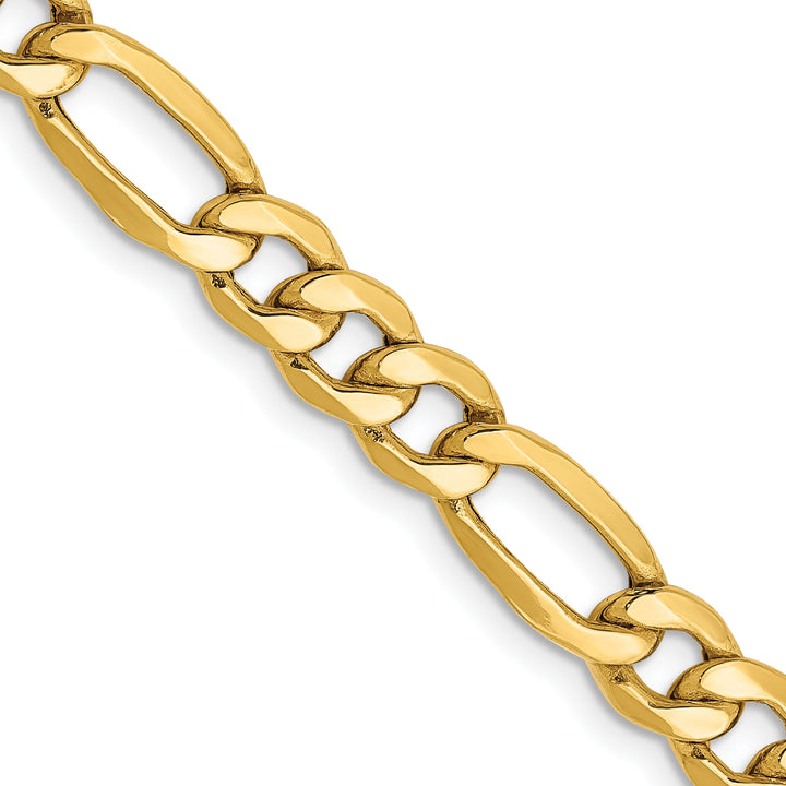 10K Yellow Gold 6.25mm Semi-Solid Figaro Chain