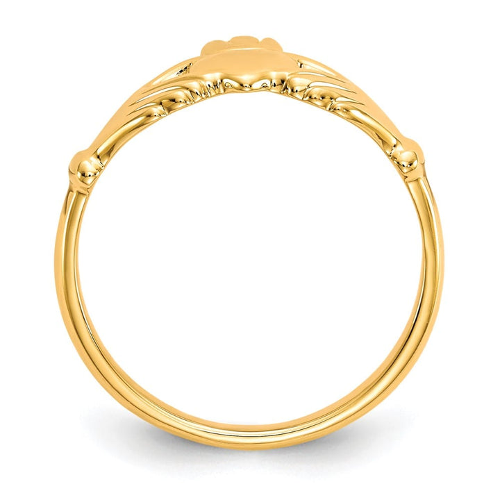 10k Yellow Gold 2 mm 8.9 mm Top Polished Ladies Claddagh Ring