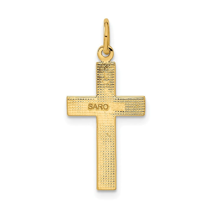 Lovely Rita's Pendants & Charms 10K Yellow Gold Solid Polished Satin D.C. Large Latin Cross Pendant