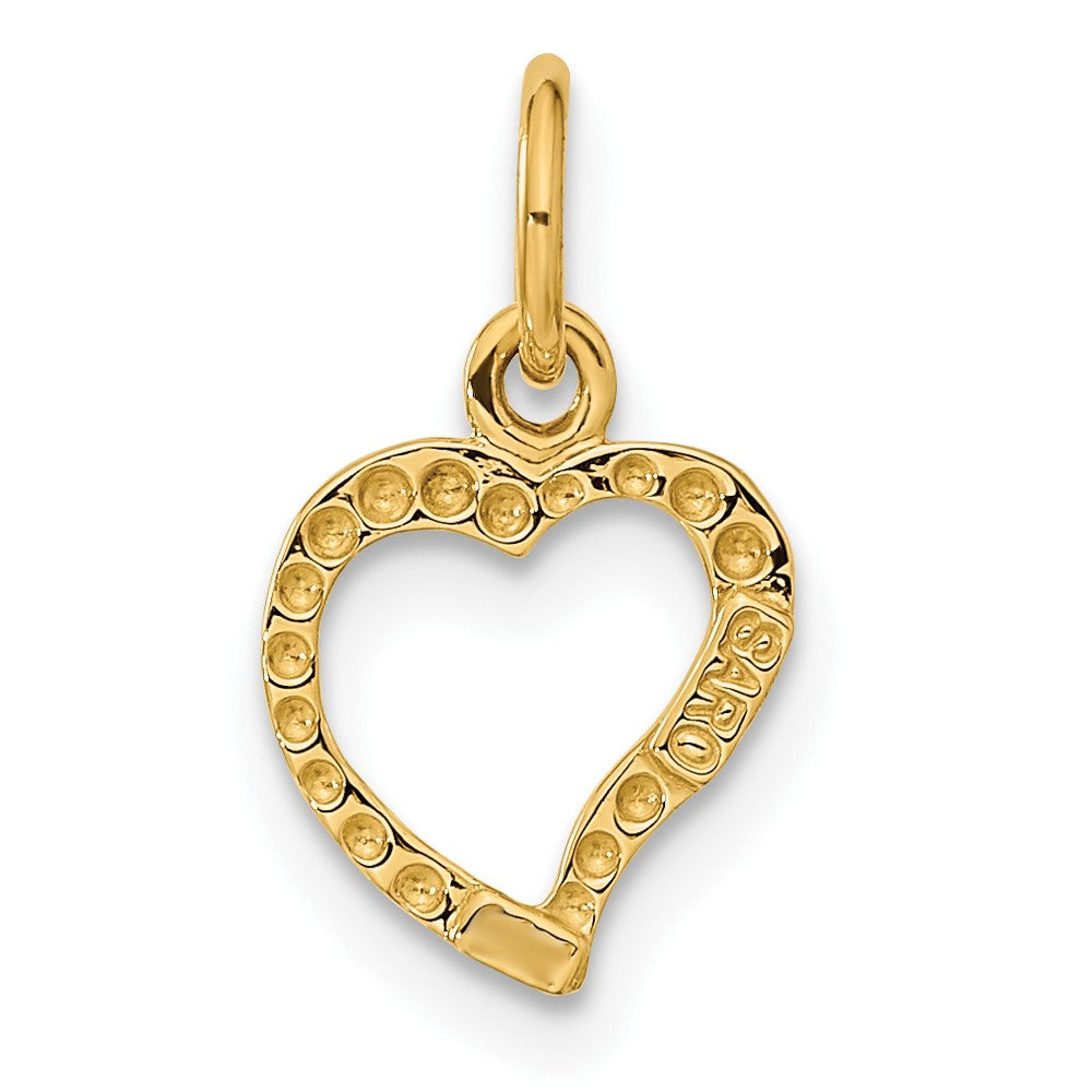 Lovely Rita's Pendants & Charms 10K Yellow Gold Solid Polished Cut-out Medium Heart Pendant