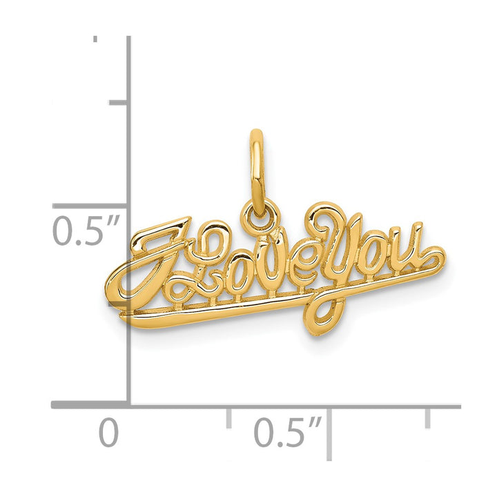Lovely Rita's Pendants & Charms 10K Yellow Gold Solid Polished Petite I Love You Script Charm