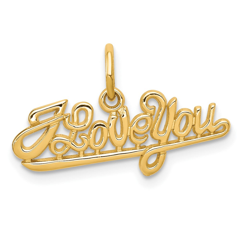 Lovely Rita's Pendants & Charms 10K Yellow Gold Solid Polished Petite I Love You Script Charm