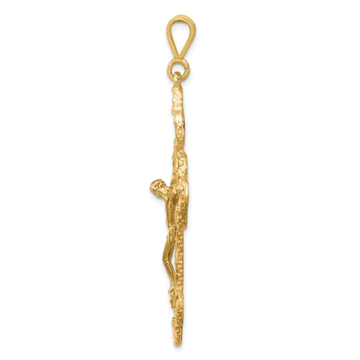 Lovely Rita's Pendants & Charms 10K Yellow Gold Polished Extra Large Filigree Budded Crucifix Pendant