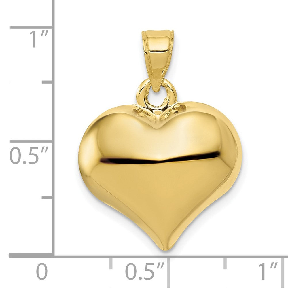 Lovely Rita's Pendants & Charms 10K Yellow Gold Hollow Polished 3-D Medium Puffed Heart Pendant