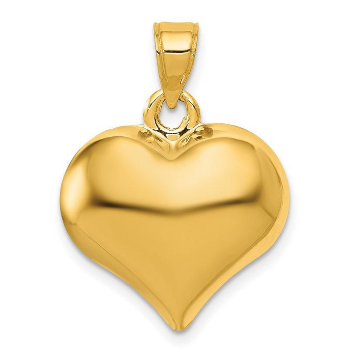 Lovely Rita's Pendants & Charms 10K Yellow Gold Hollow Polished 3-D Medium Puffed Heart Pendant