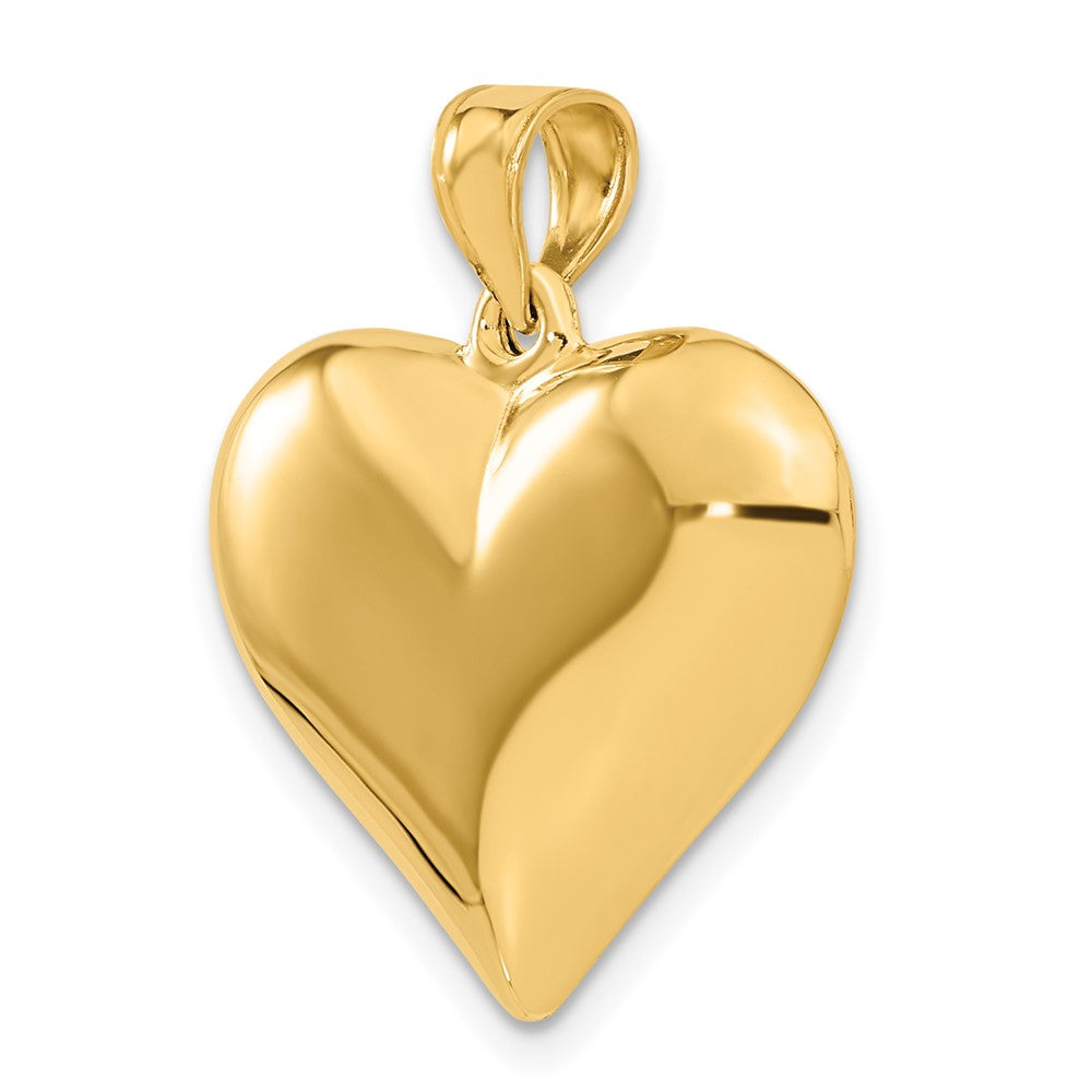 Lovely Rita's Pendants & Charms 10K Yellow Gold Hollow Polished 3-D Medium Puffed Heart Pendant