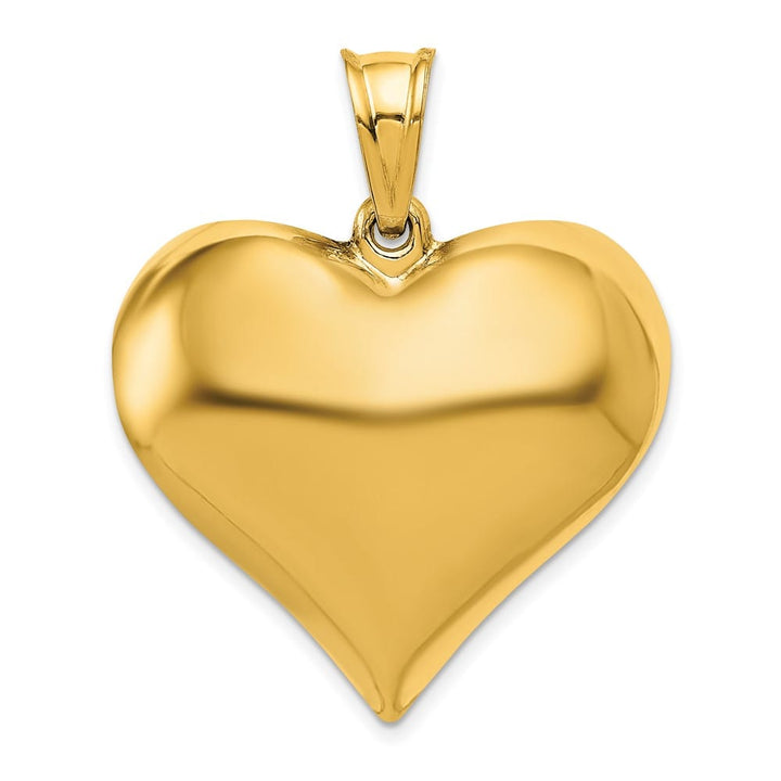 Lovely Rita's Pendants & Charms 10K Yellow Gold Hollow Polished 3-D Large Puffed Heart Pendant