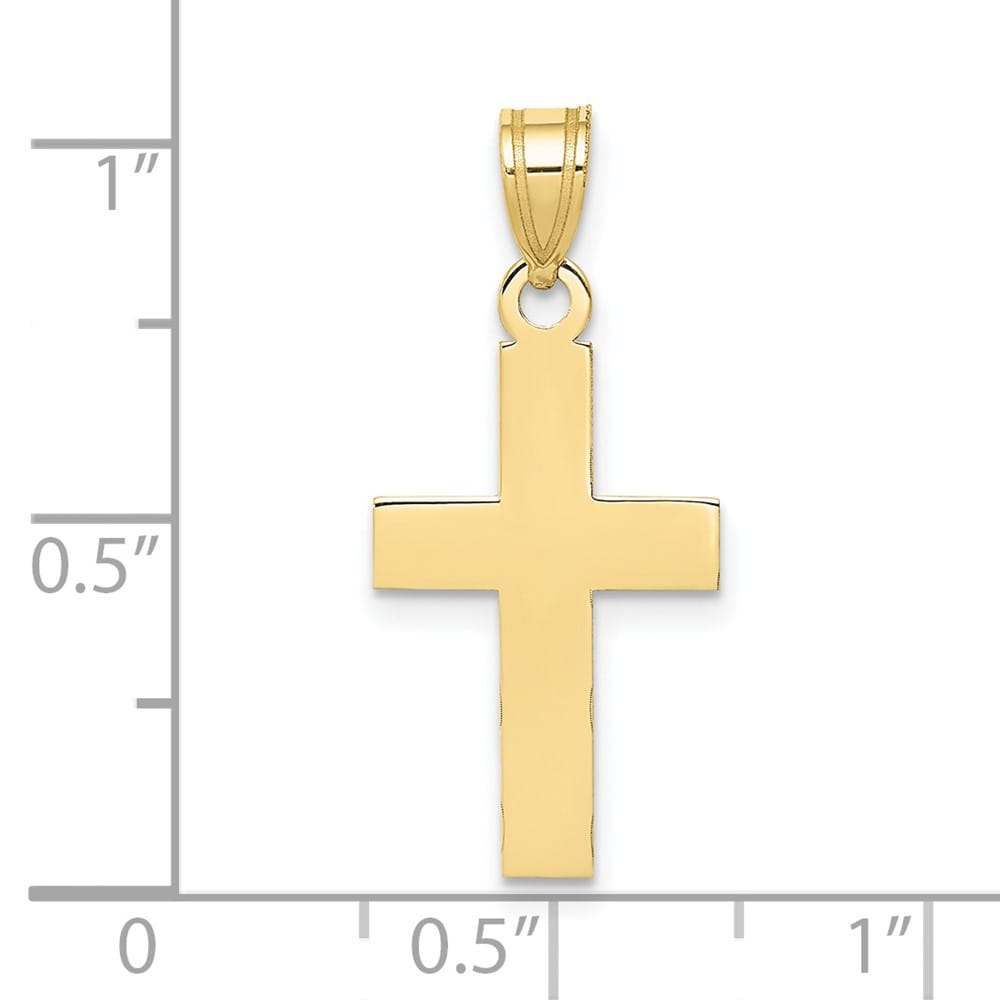 Lovely Rita's Pendants & Charms 10K Yellow Gold Solid Polished Medium Latin Cross Charm