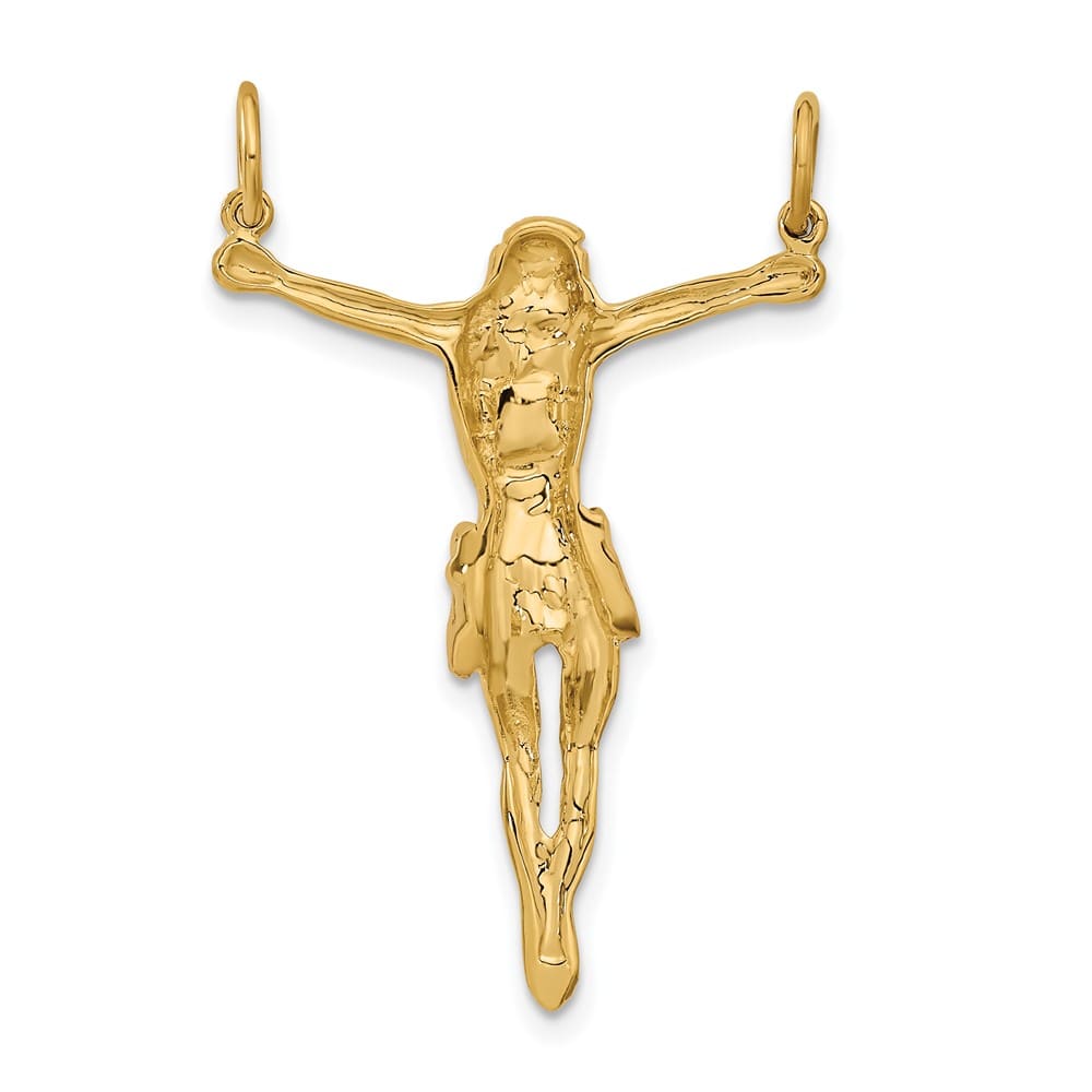 Lovely Rita's Pendants & Charms 10K Two-Tone Gold Solid Polished Large Rose Corpus Pendant