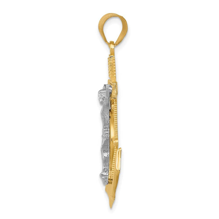 Lovely Rita's Pendants & Charms 10K Two-Tone Gold Polished D.C. Extra Large Mariner's Crucifix Pendant
