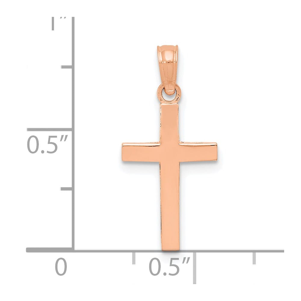 Lovely Rita's Pendants & Charms 10K Rose Gold Solid Polished Medium Latin Cross Pendant