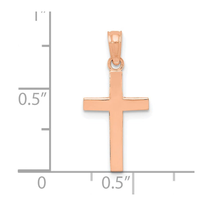 Lovely Rita's Pendants & Charms 10K Rose Gold Solid Polished Medium Latin Cross Pendant