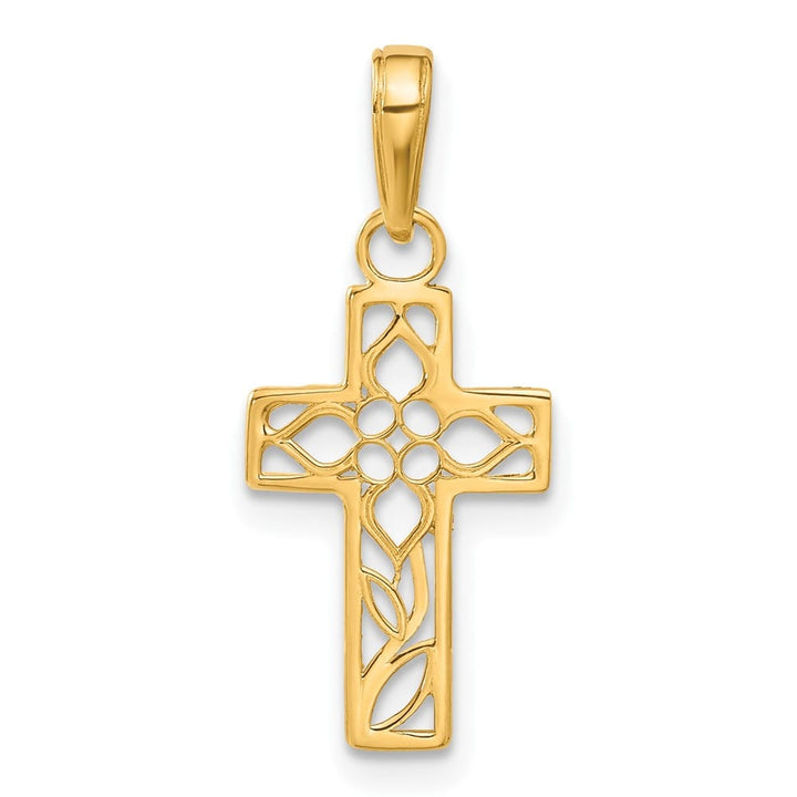 Lovely Rita's Pendants & Charms 10K Yellow Gold Polished D.C. Medium Filigree Latin Cross Pendant