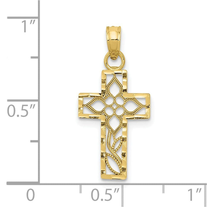 Lovely Rita's Pendants & Charms 10K Yellow Gold Polished D.C. Medium Filigree Latin Cross Pendant