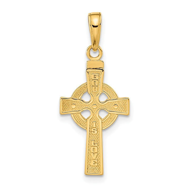 Lovely Rita's Pendants & Charms 10K Yellow Gold Large Reversible God IS Love Celtic Cross Pendant