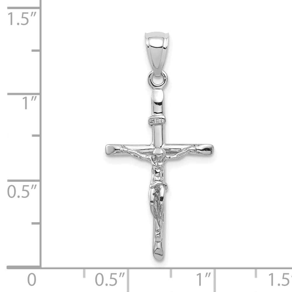 Lovely Rita's Pendants & Charms 10K White Gold Solid Polished Large INRI Latin Crucifix Pendant