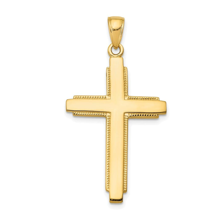 10K Yellow Gold Solid Polished Extra Large Latin Cross Pendant