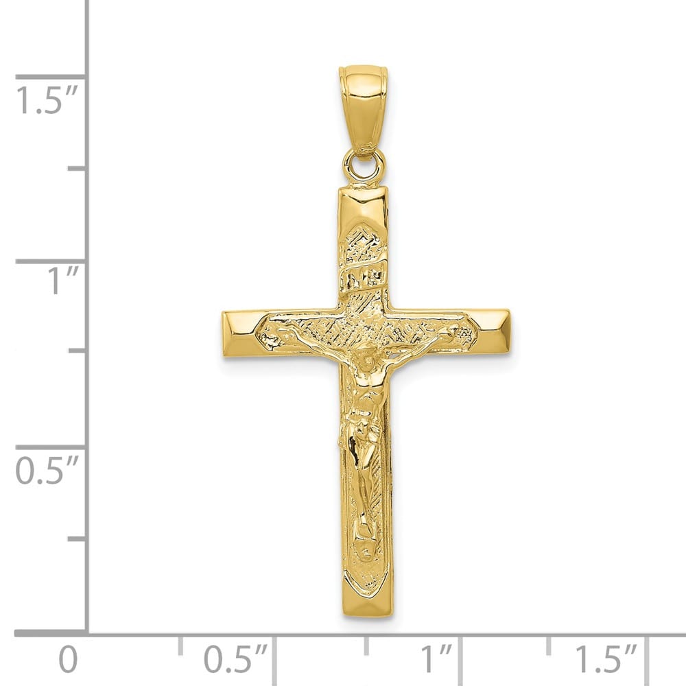 Lovely Rita's Pendants & Charms 10K Yellow Gold Solid Polished Large INRI Crucifix Pendant