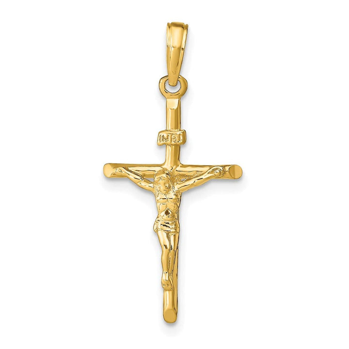 Lovely Rita's Pendants & Charms 10K Yellow Gold Solid Polished Large Stick Style Crucifix Pendant