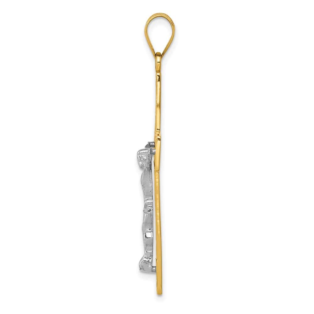 Lovely Rita's Pendants & Charms 10K Two-Tone Gold D.C. Extra Large Filigree Latin Crucifix Pendant