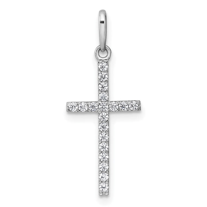Lovely Rita's Pendants & Charms 10K White Gold Polished Large CZ Latin Cross Pendant