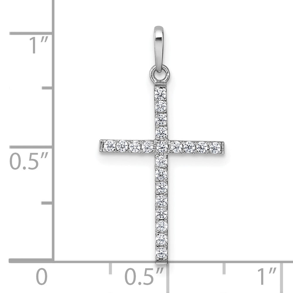 Lovely Rita's Pendants & Charms 10K White Gold Polished Large CZ Latin Cross Pendant