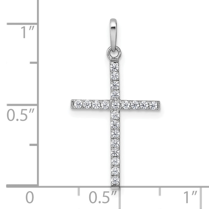 Lovely Rita's Pendants & Charms 10K White Gold Polished Large CZ Latin Cross Pendant