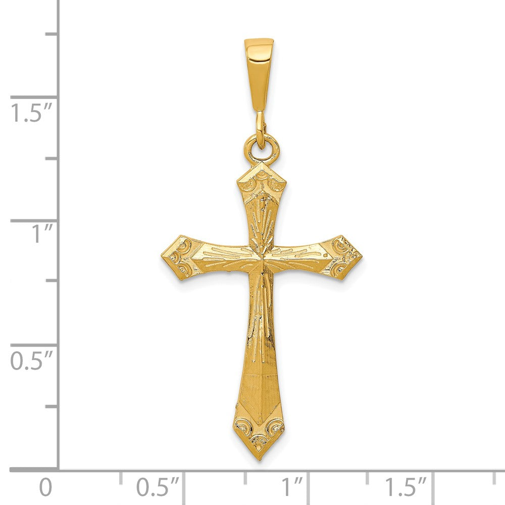 Lovely Rita's Pendants & Charms 10K Yellow Gold Solid Polished Large Passion Cross Charm