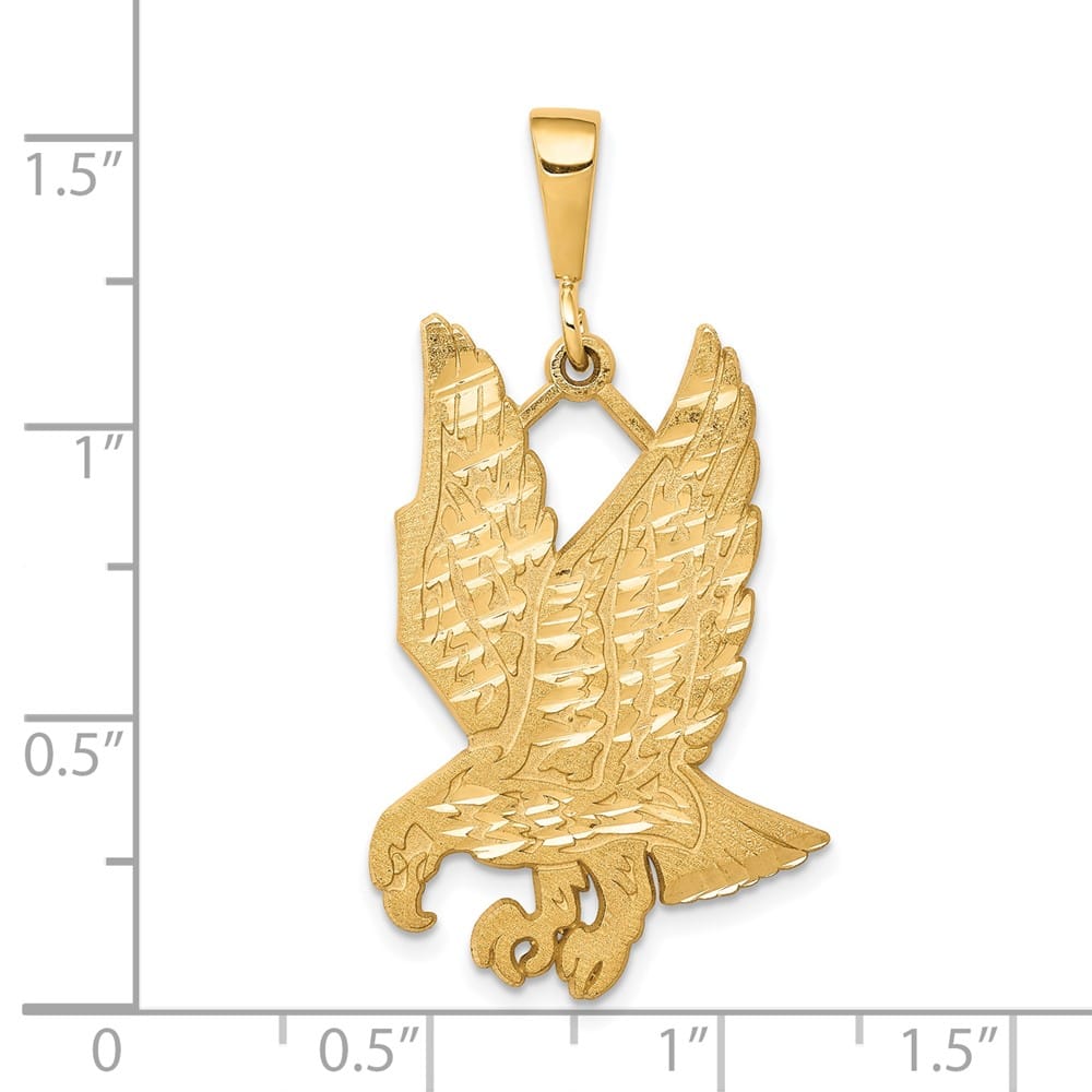 Lovely Rita's Pendants & Charms 10K Yellow Gold Polished Solid Satin D.C. Large Eagle Charm