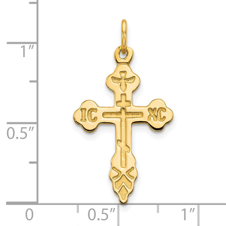 Lovely Rita's Pendants & Charms 10K Yellow Gold Solid Polished Large Eastern Orthodox Cross Charm