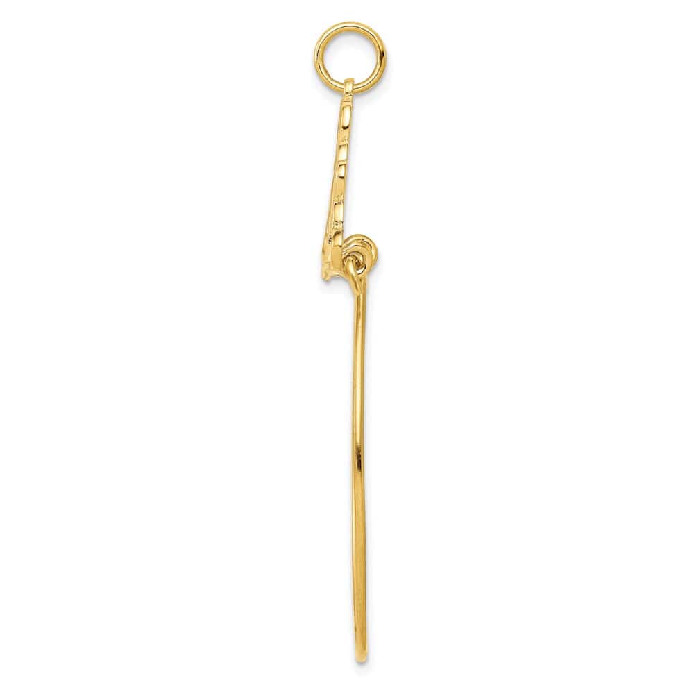10K Yellow Gold Polished Large 5-Hearts Charm Holder