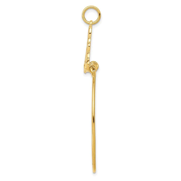 10K Yellow Gold Polished Large 5-Hearts Charm Holder