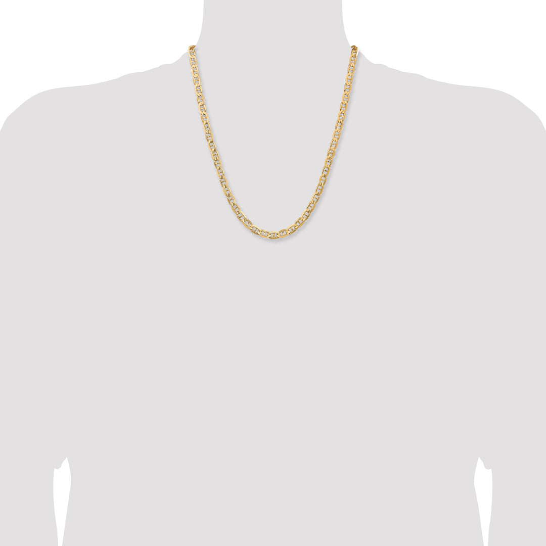 10K Yellow Gold 6.25mm Concave Anchor Chain