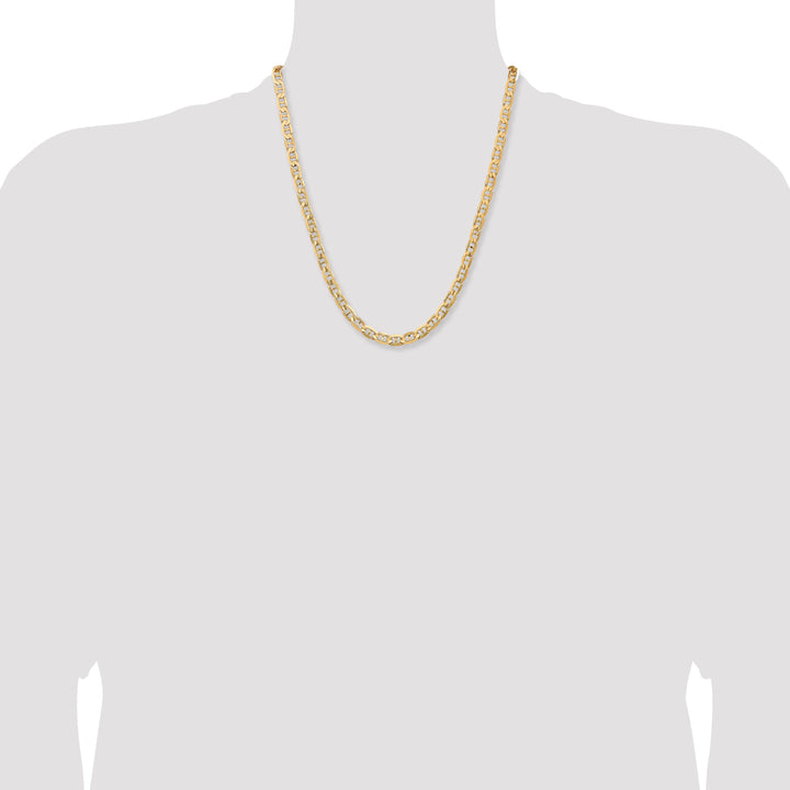 10K Yellow Gold 6.25mm Concave Anchor Chain