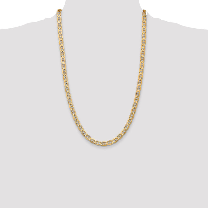 10K Yellow Gold 6.25mm Concave Anchor Chain