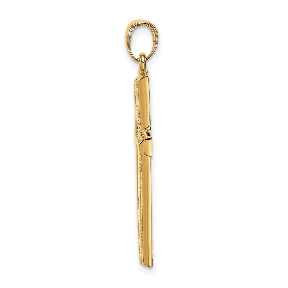 10K Yellow Gold Solid Polished Large Latin Cross Pendant