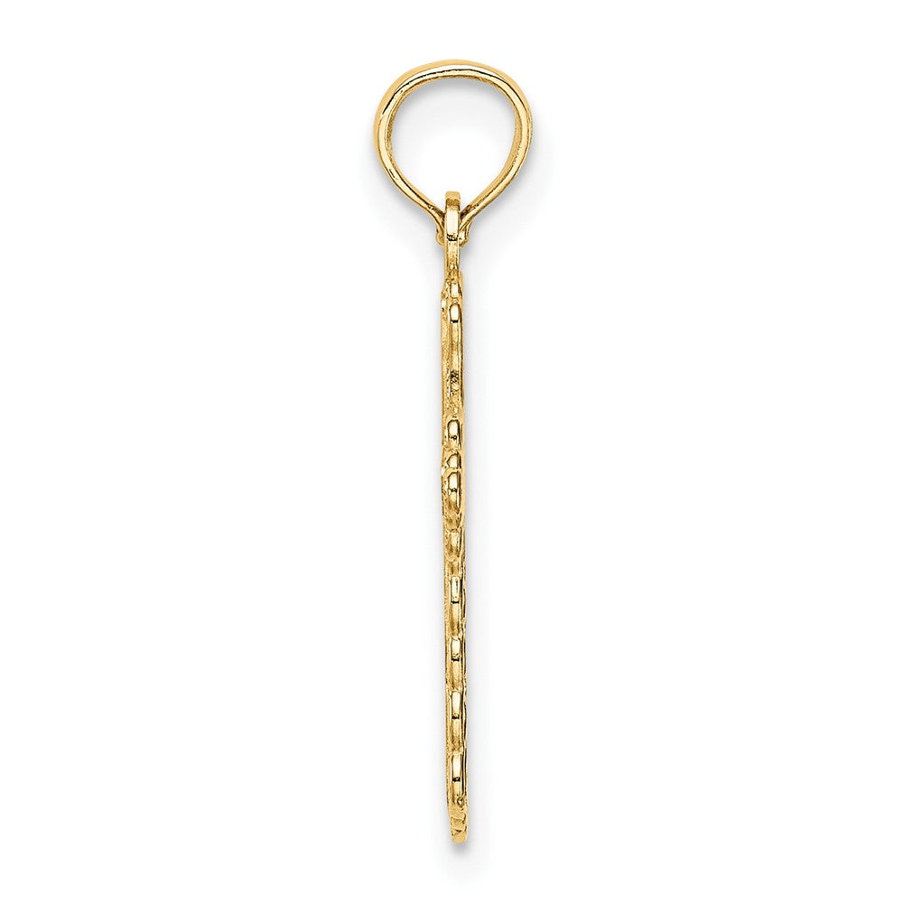 Lovely Rita's Pendants & Charms 10K Yellow Gold Solid Polished Medium Budded Cross Charm