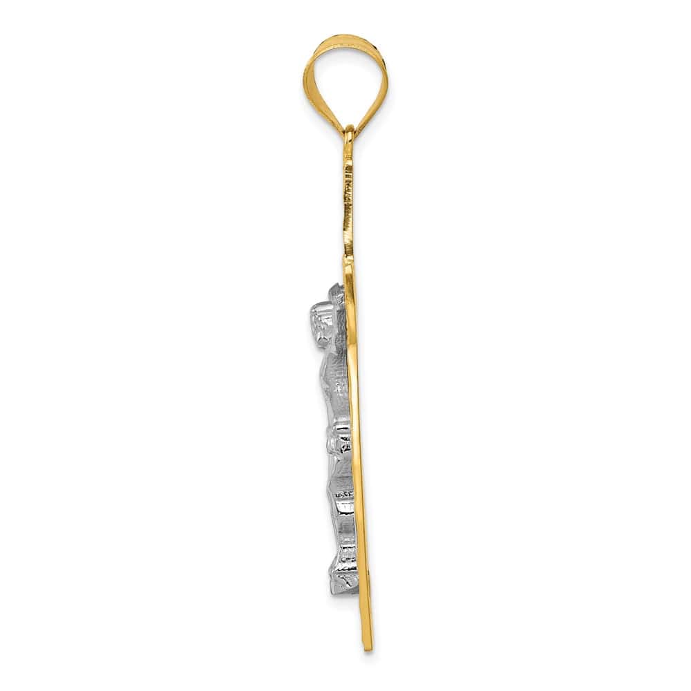 Lovely Rita's Pendants & Charms 10K Two-Tone Gold Brushed D.C. Extra Large Latin Crucifix Pendant