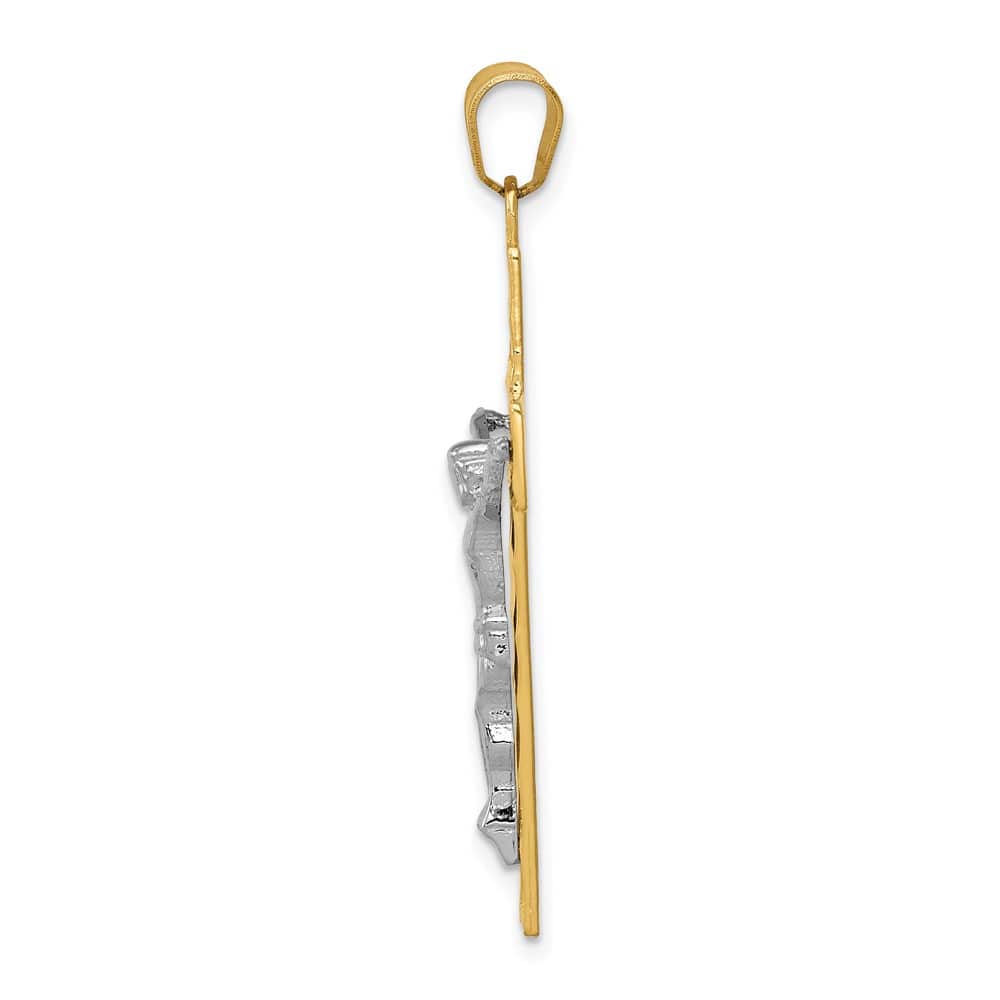 Lovely Rita's Pendants & Charms 10K Two-Tone Gold Polished D.C. Extra Large Latin Crucifix Pendant